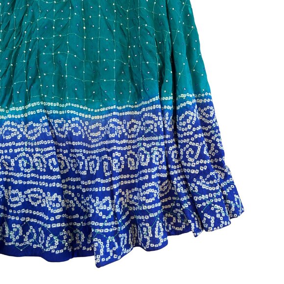 Vintage Beaded Mirror Full Sari Skirt Size Medium - Picture 3 of 6